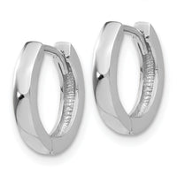 14k White Gold Round Hinged Hoop Earrings-TM608