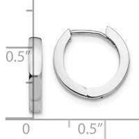 14k White Gold Round Hinged Hoop Earrings-TM608