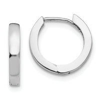 14k White Gold Round Hinged Hoop Earrings-TM608
