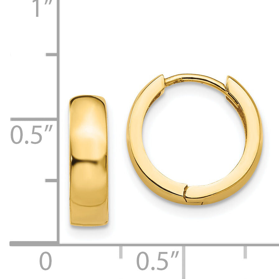 14k Round Hinged Hoop Earrings-TM609