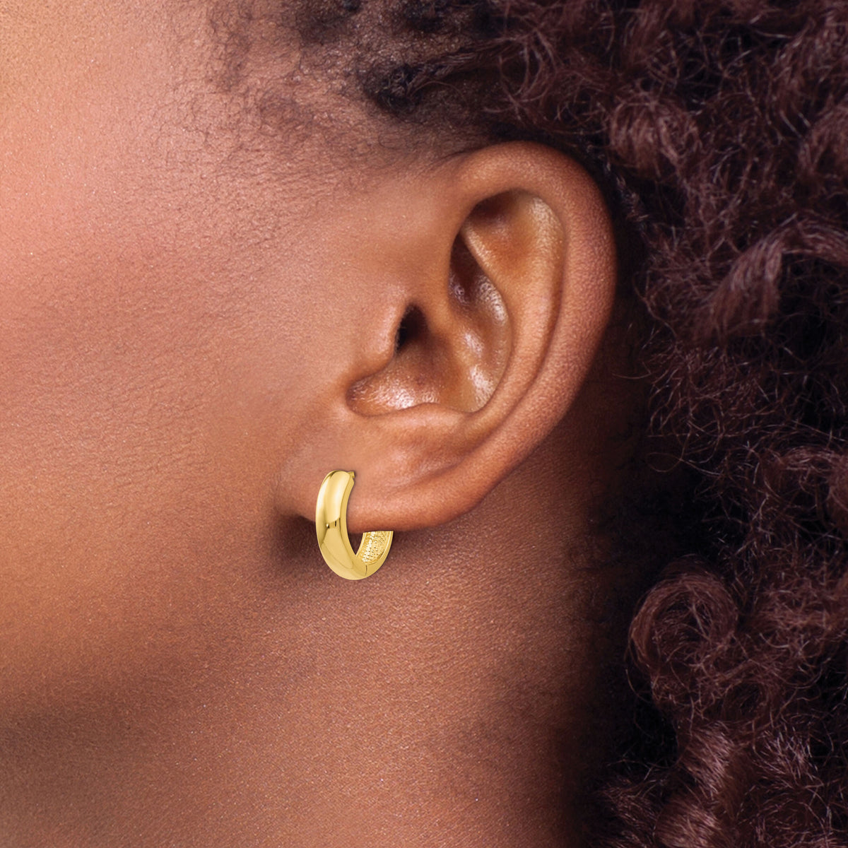 14k Round Hinged Hoop Earrings-TM610