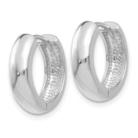 14k White Gold  Round Hinged Hoop Earrings-TM612