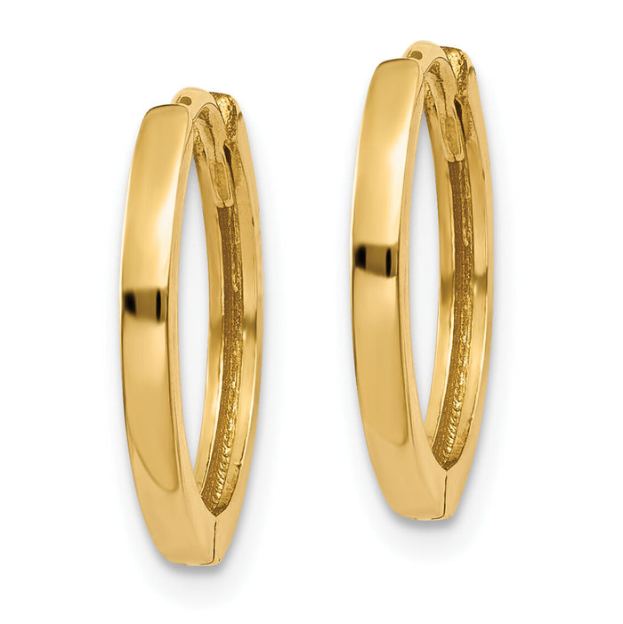 14k Round Hinged Hoop Earrings-TM615