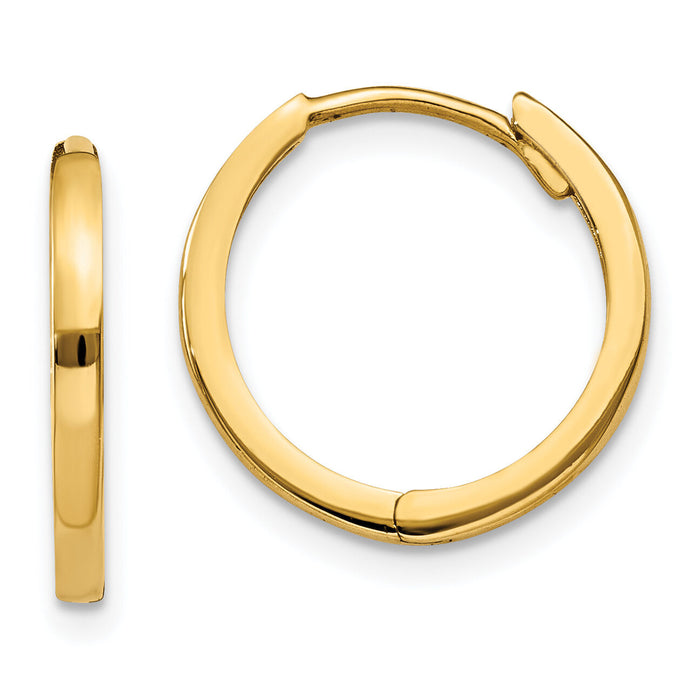 14k Round Hinged Hoop Earrings-TM615