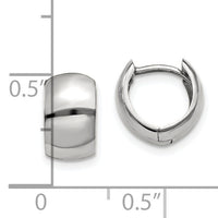 14k White Gold Round Hinged Hoop Earrings-TM616