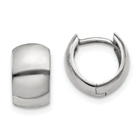 14k White Gold Round Hinged Hoop Earrings-TM616