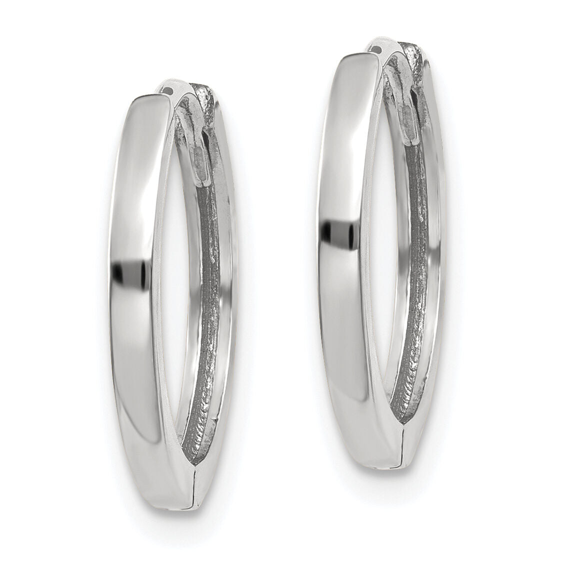 14k White Gold Round Hinged Earrings-TM618