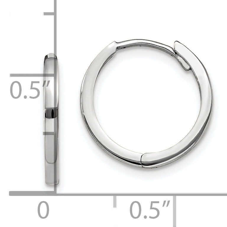 14k White Gold Round Hinged Earrings-TM618