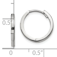 14k White Gold Round Hinged Earrings-TM618