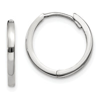 14k White Gold Round Hinged Earrings-TM618