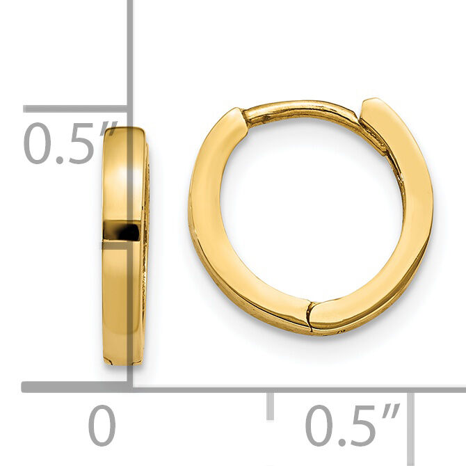 14k Round Hinged Hoop Earrings-TM619