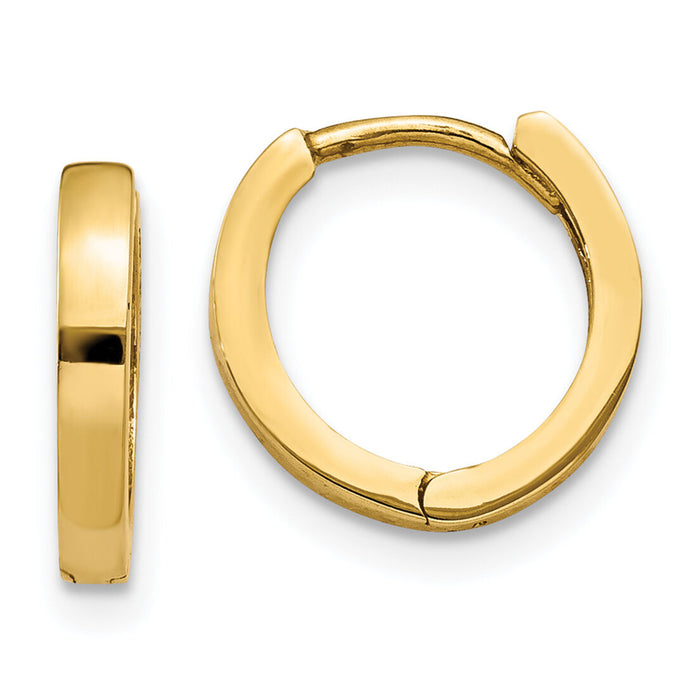 14k Round Hinged Hoop Earrings-TM619