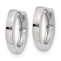14k White Gold Round Hinged Hoop Earrings-TM620