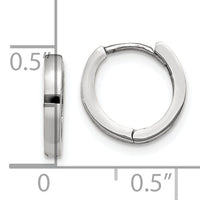 14k White Gold Round Hinged Hoop Earrings-TM620