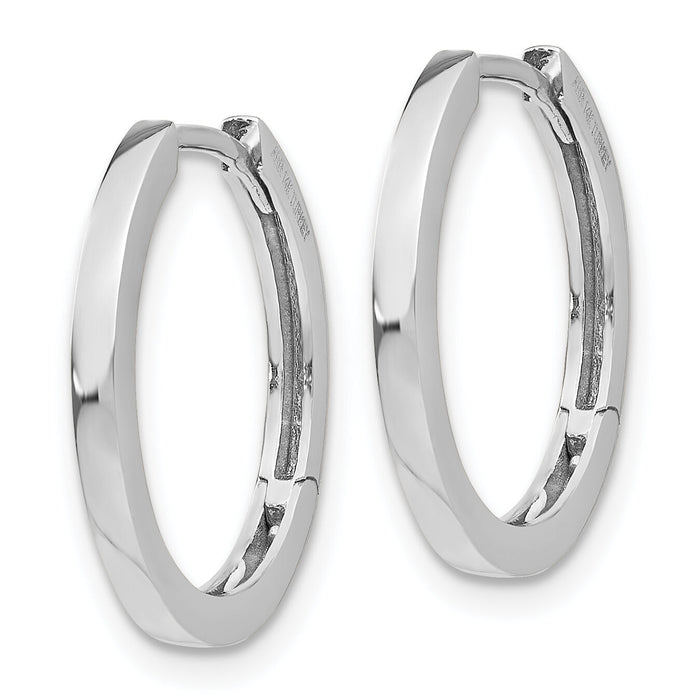 14K White Gold Hinged Hoop Earrings-TM621