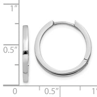 14K White Gold Hinged Hoop Earrings-TM621