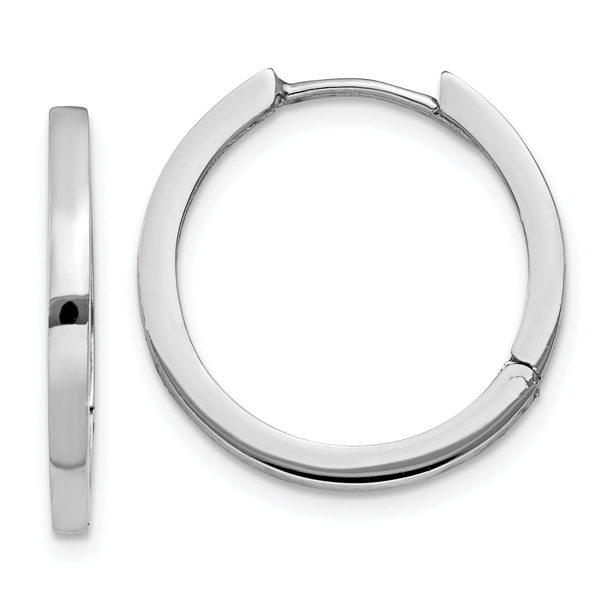 14K White Gold Hinged Hoop Earrings-TM621