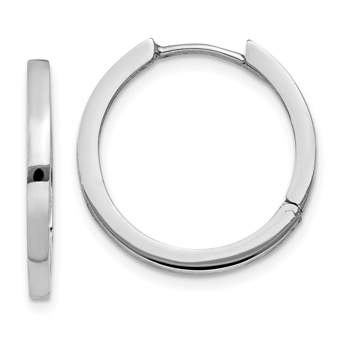 14K White Gold Hinged Hoop Earrings-TM621
