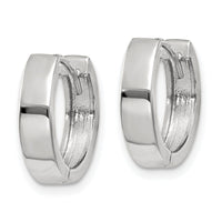 14k White Gold Round Hinged Hoop Earrings-TM623