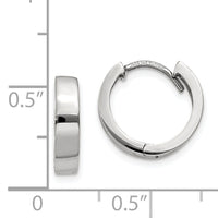 14k White Gold Round Hinged Hoop Earrings-TM623