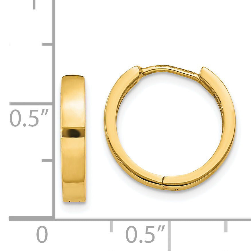 14k Round Hinged Hoop Earrings-TM624