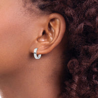 14k White Gold Round Hinged Earrings-TM628
