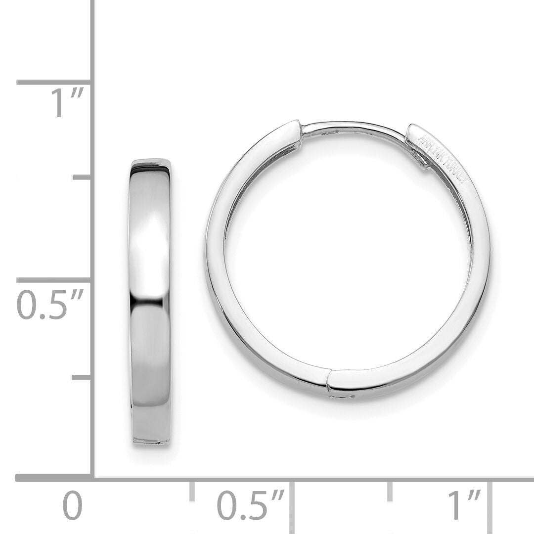 14k White Gold Hinged Earrings-TM630