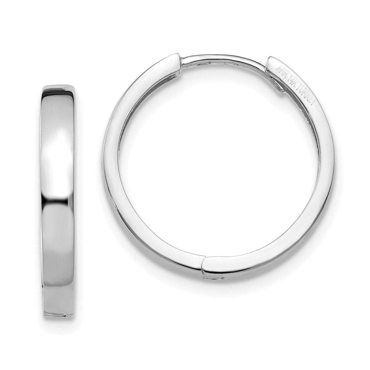 14k White Gold Hinged Earrings-TM630