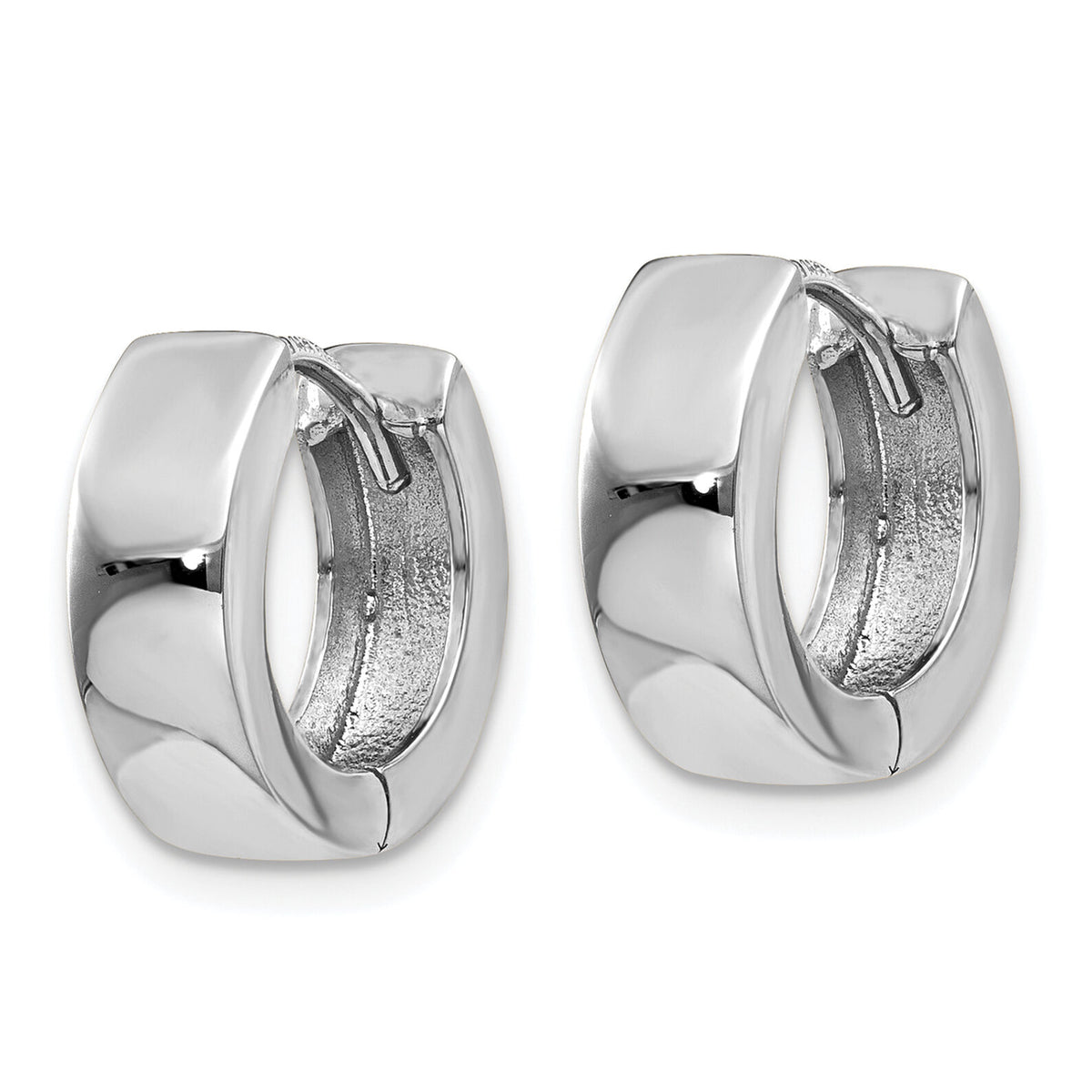 14K White Gold Hinged Hoop Earrings-TM631