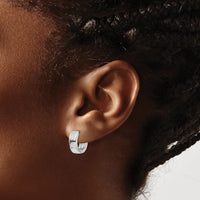 14K White Gold Hinged Hoop Earrings-TM631