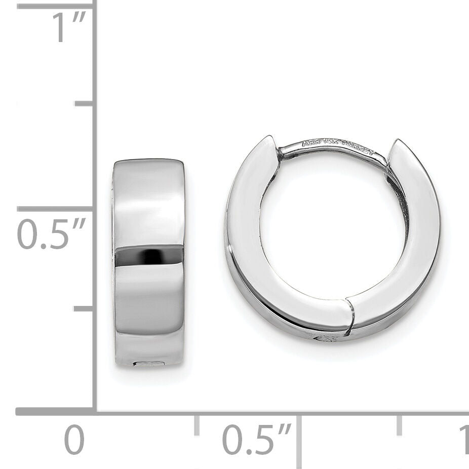 14K White Gold Hinged Hoop Earrings-TM631