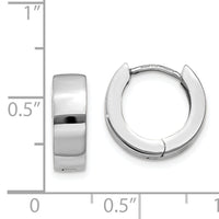 14K White Gold Hinged Hoop Earrings-TM631