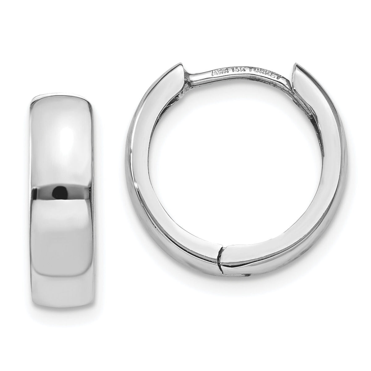14k White Gold Hinged Earrings-TM633
