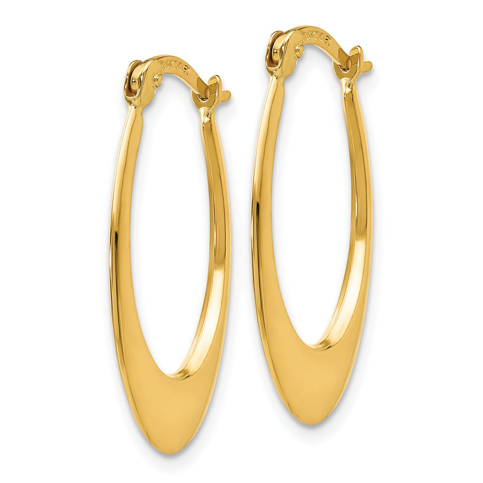 14K Polished Hoop Earrings-TM651