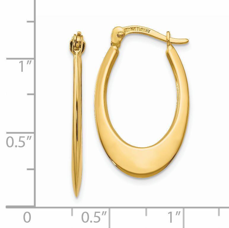 14K Polished Hoop Earrings-TM651