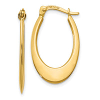 14K Polished Hoop Earrings-TM651