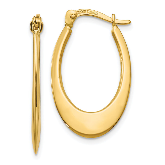 14K Polished Hoop Earrings-TM651