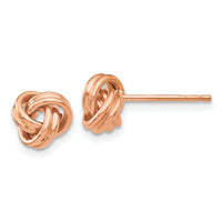 14k Rose Gold Polished Love Knot Post Earrings-TM705R