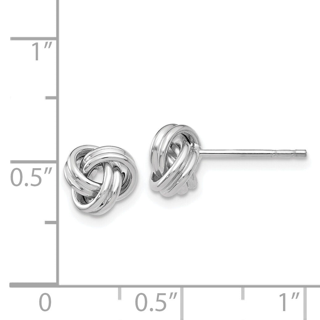 14k White Gold Polished Love Knot Post Earrings-TM705W