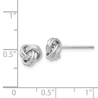 14k White Gold Polished Love Knot Post Earrings-TM705W