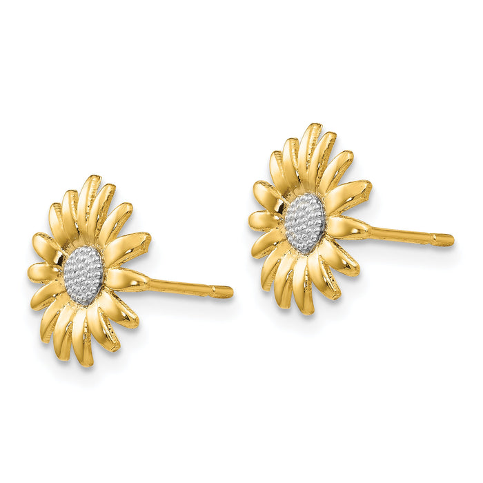 14k & Rhodium Mini Daisy Post Earrings-TM735