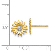 14k & Rhodium Mini Daisy Post Earrings-TM735