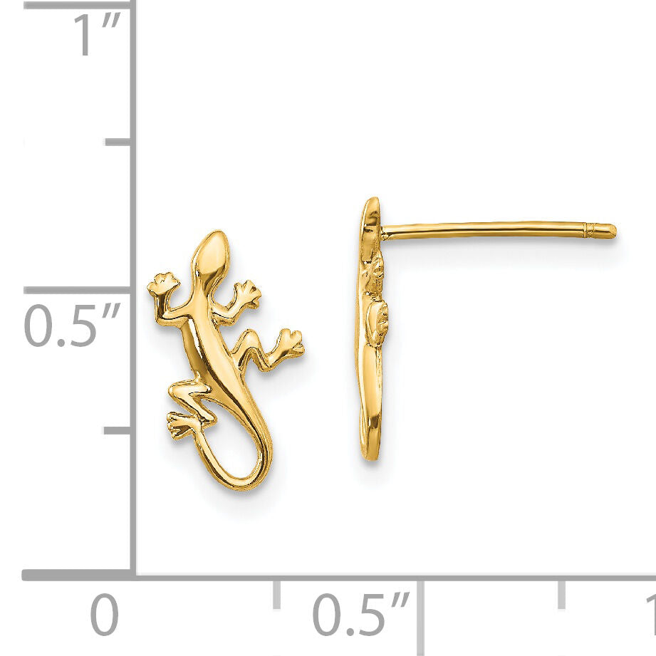 14k Polished Gecko Post Earrings-TM738