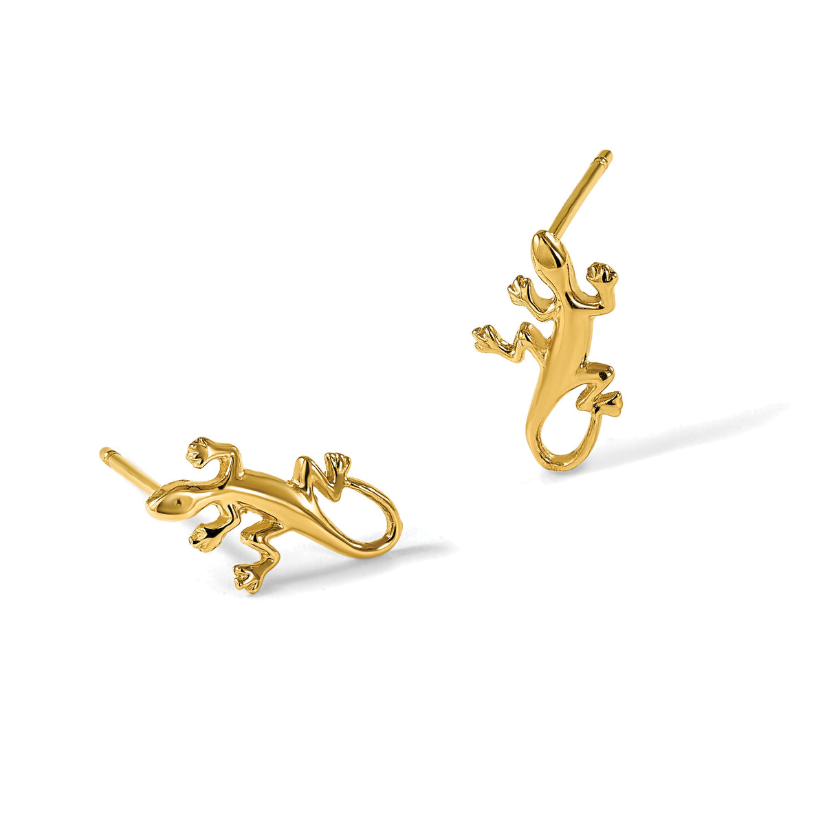 14k Polished Gecko Post Earrings-TM738