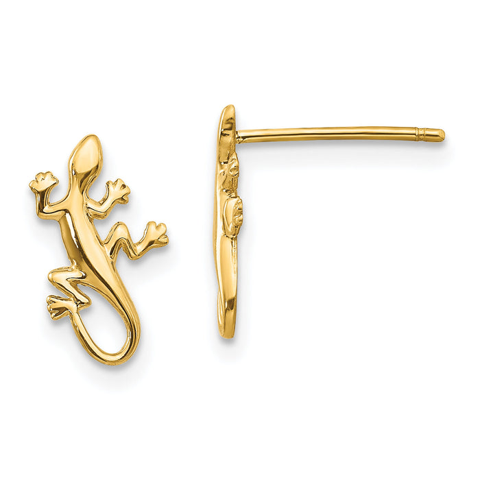 14k Polished Gecko Post Earrings-TM738