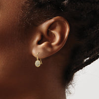 14k & Rhodium D/C Polished Fancy Dangle Earrings-TM740