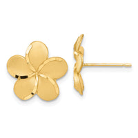 14k Plumeria Post Earrings-TM761
