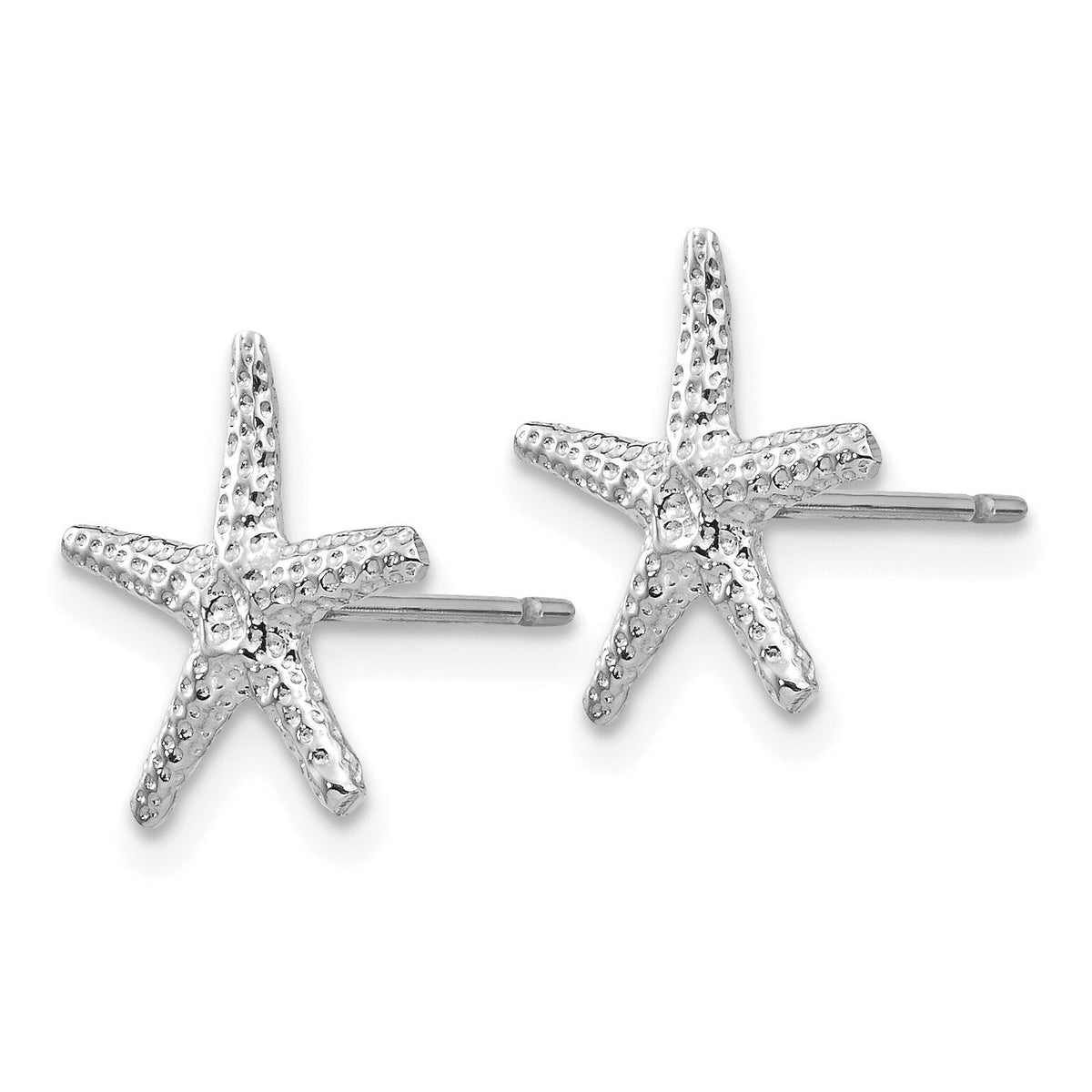 14k White Gold Starfish Post Earrings-TM766W