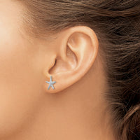 14k White Gold Starfish Post Earrings-TM766W