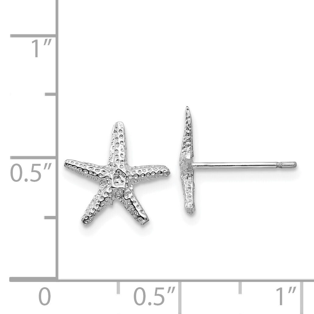 14k White Gold Starfish Post Earrings-TM766W